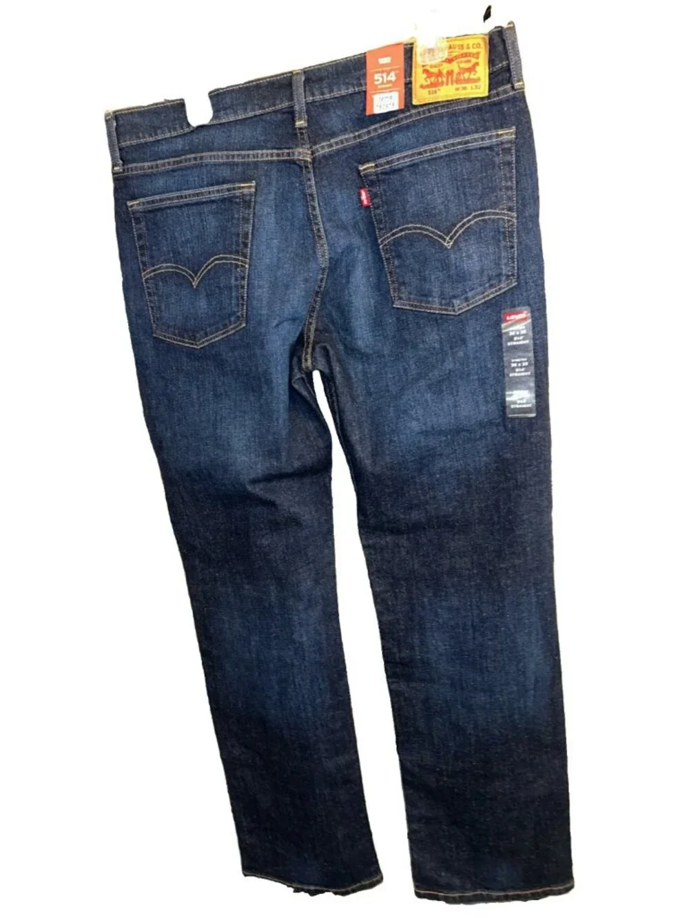 Levi's 514 Men’s 36x32 Blue Denim Jeans Regular Fit Straight Leg Red Tab